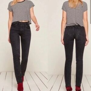 Reformation Brooke Jean (Size 29) Black, Pacific Wash